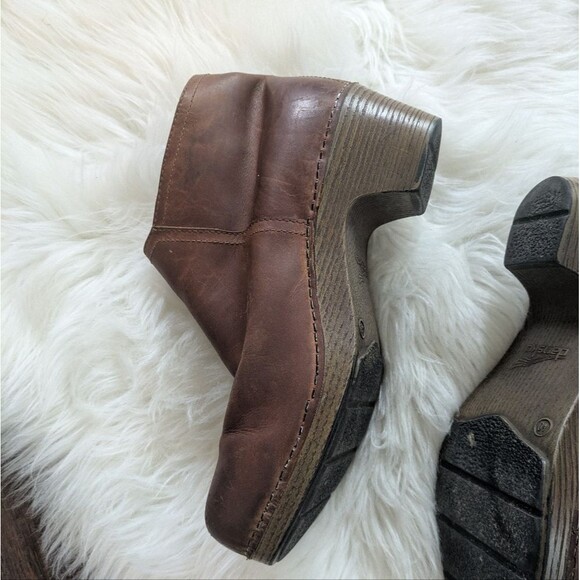 Dansko Max Brown Leather Booties Brown Leather Ankle Boots 40 9.5 - Picture 4 of 7